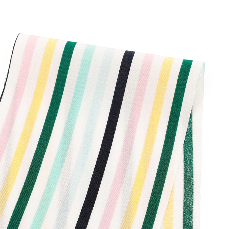 Fun Fair Stripe Viscose Crepe De Chine – Multi Meterage