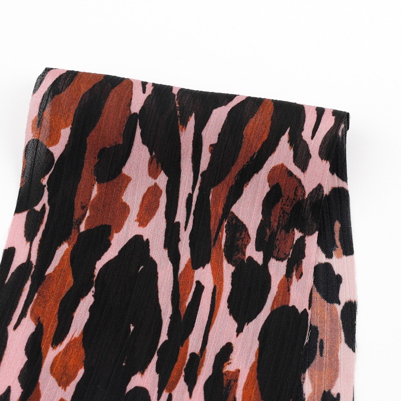 Paint Drop Crinkle Recycled Poly – Pink / Brown Meterage