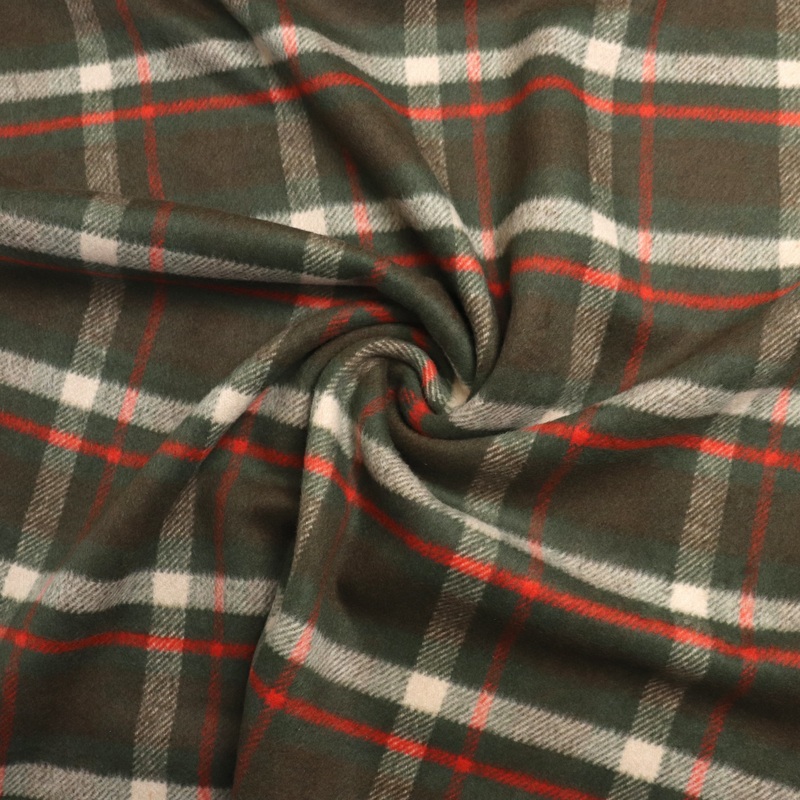 Yarn Dyed Wool Blend Coating – Green + Orange Check – SALE