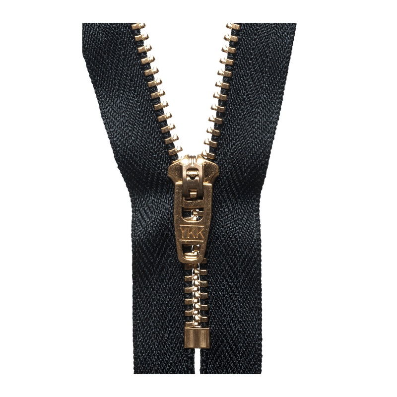 YKK Jeans Zip – 8″ / 20cm – Black Brass