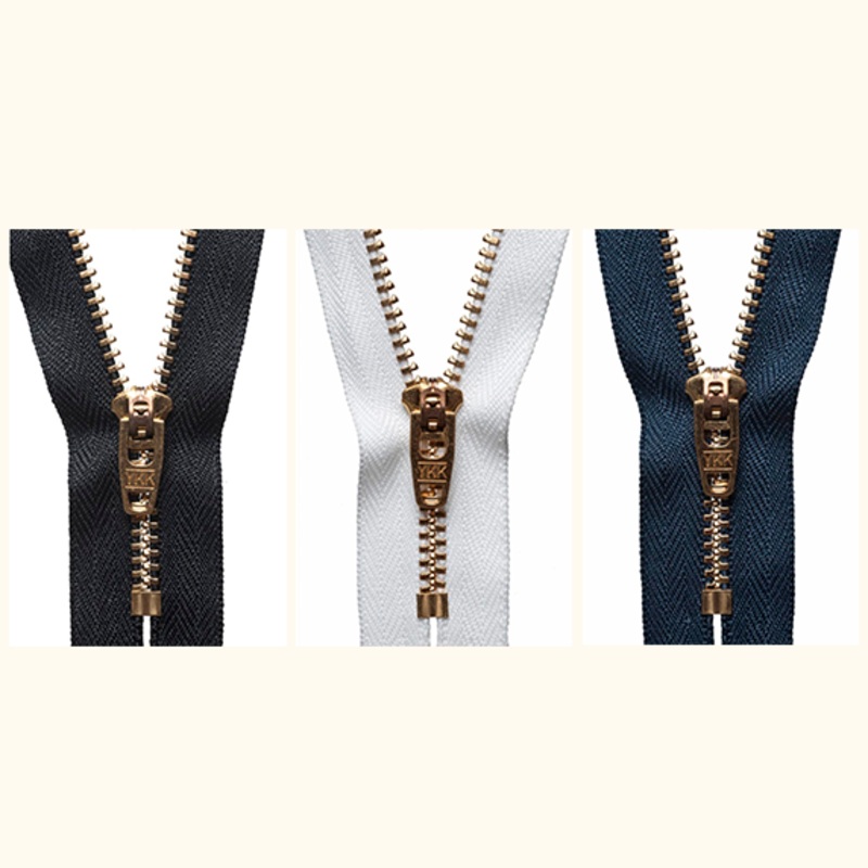 YKK Jeans Zip – 7″ / 18cm – Brass Black
