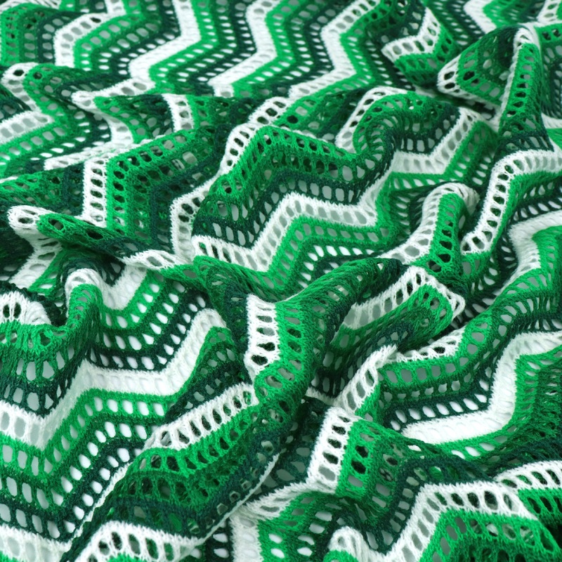 Yarn Dyed Knit – Crochet Inspired Zigzag – Green – SALE