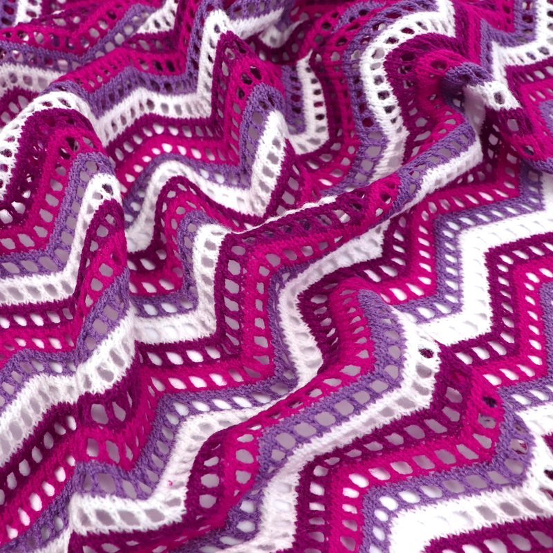 Yarn Dyed Knit – Crochet Inspired Zigzag – Pink – SALE