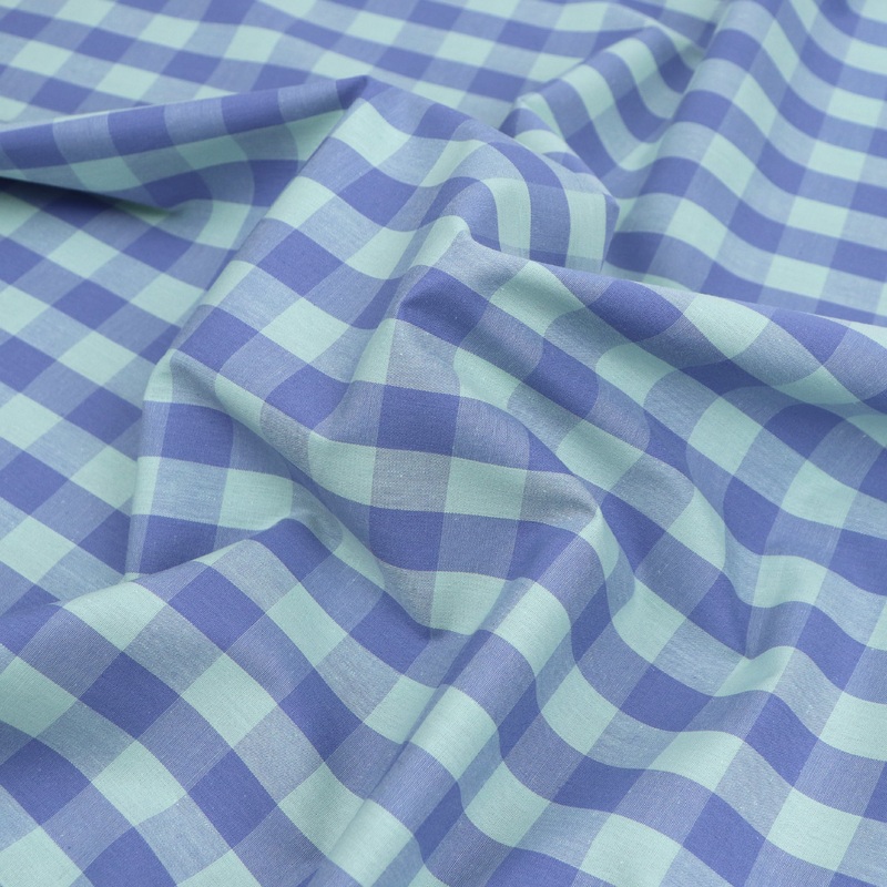 Yarn Dyed Cotton – Blue + Green Gingham