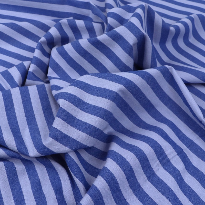 Yarn Dyed Washed Cotton – Stripe – Blueberry Blue