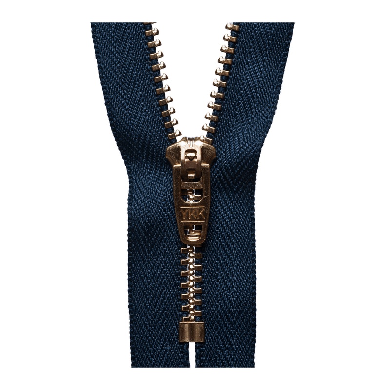 YKK Jeans Zip – 6″ / 15cm – Navy Brass