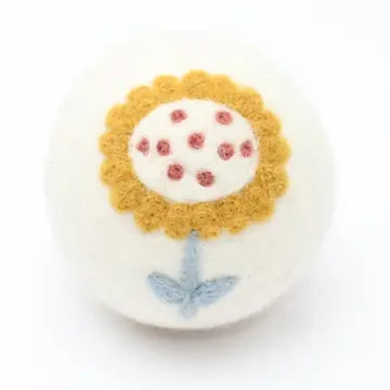 Wool Dryer Ball – Yellow Flower