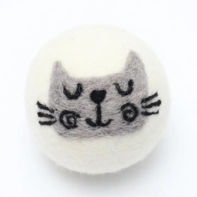 Wool Dryer Ball – Gray Cat