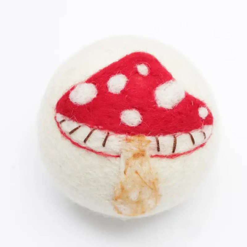 Wool Dryer Ball – Red Mushroom