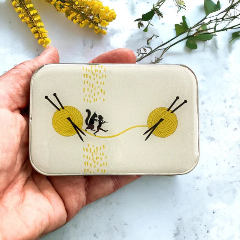 Yarn Squirrel Stitch Marker Tin – Large