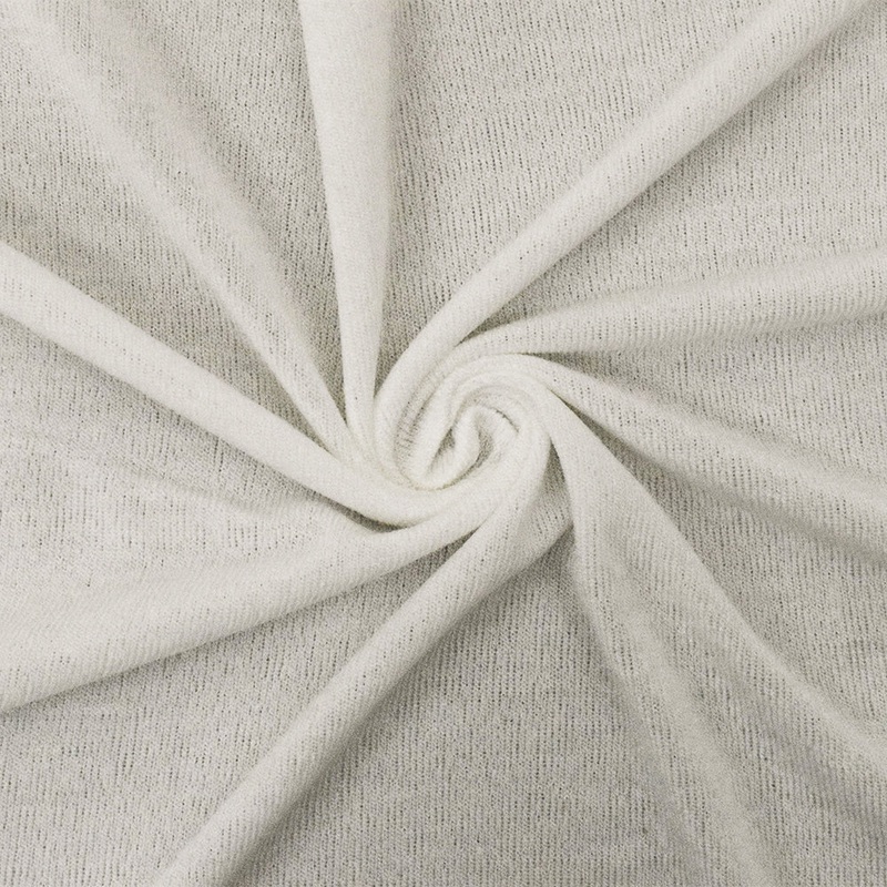 1 3/4 YD PC-Off-White Solid Stretch Rayon Matte Jersey Knit Fabric