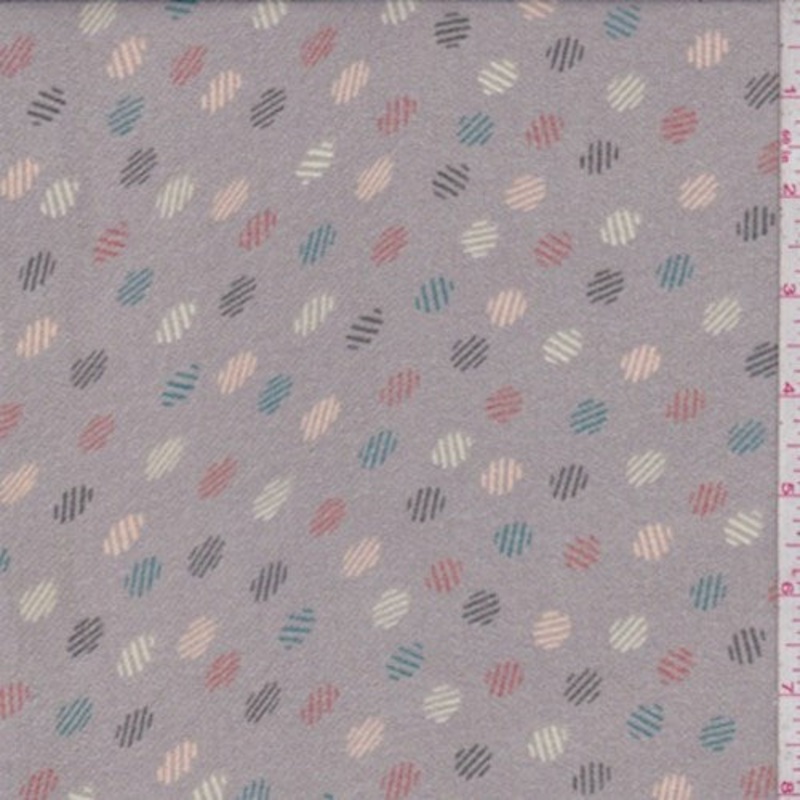 1 7/8 YD PC-Cement Linear Dot Crepe Georgette Fabric