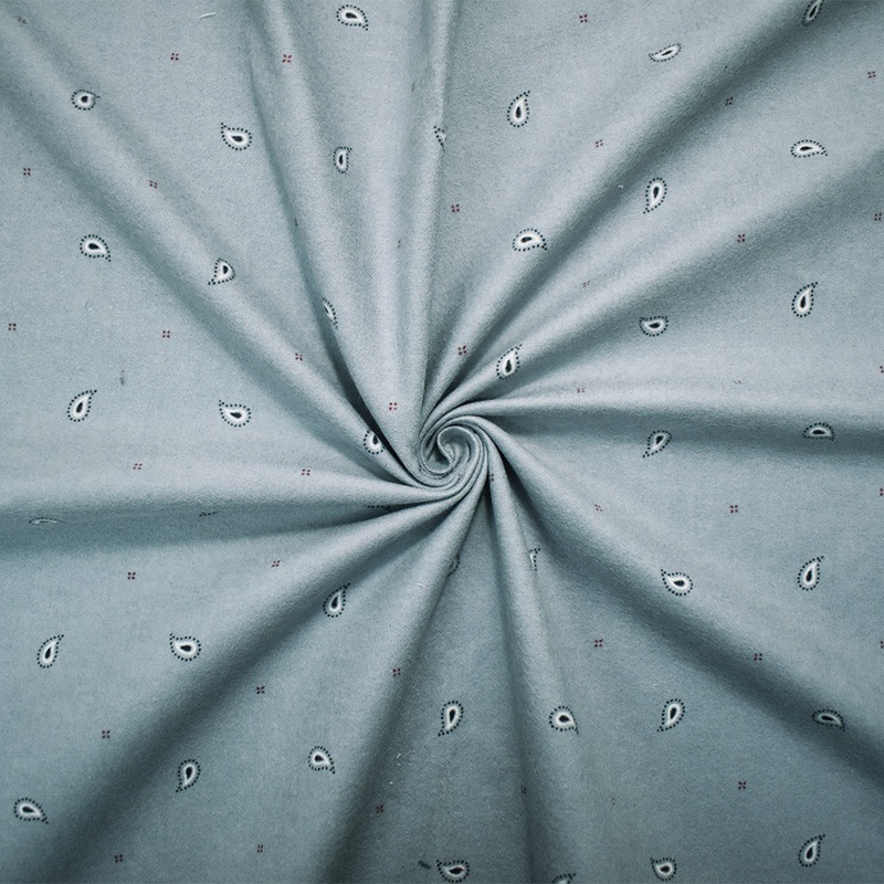 Blue-Multi Japanese Cotton Mini Paisley Dot Printed Flannelette Woven Fabric