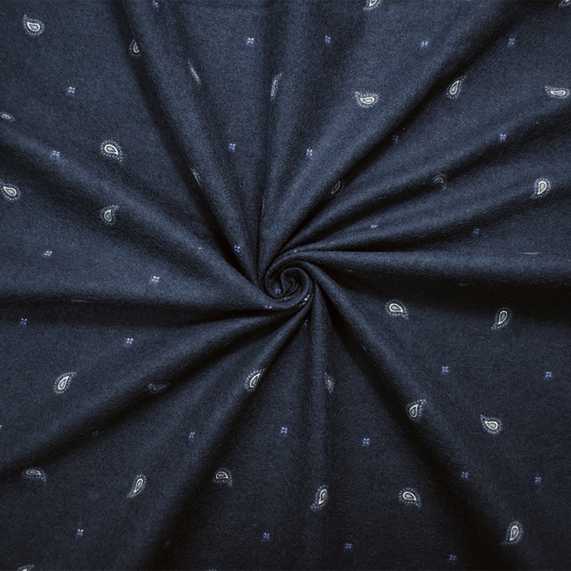 Navy-Multi Japanese Cotton Mini Paisley Dot Printed Flannelette Woven Fabric