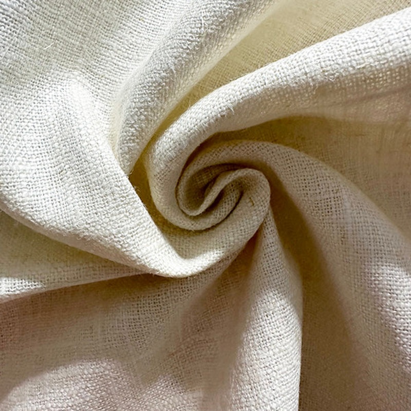 Off White Natural Linen Cotton Drapery Fabric