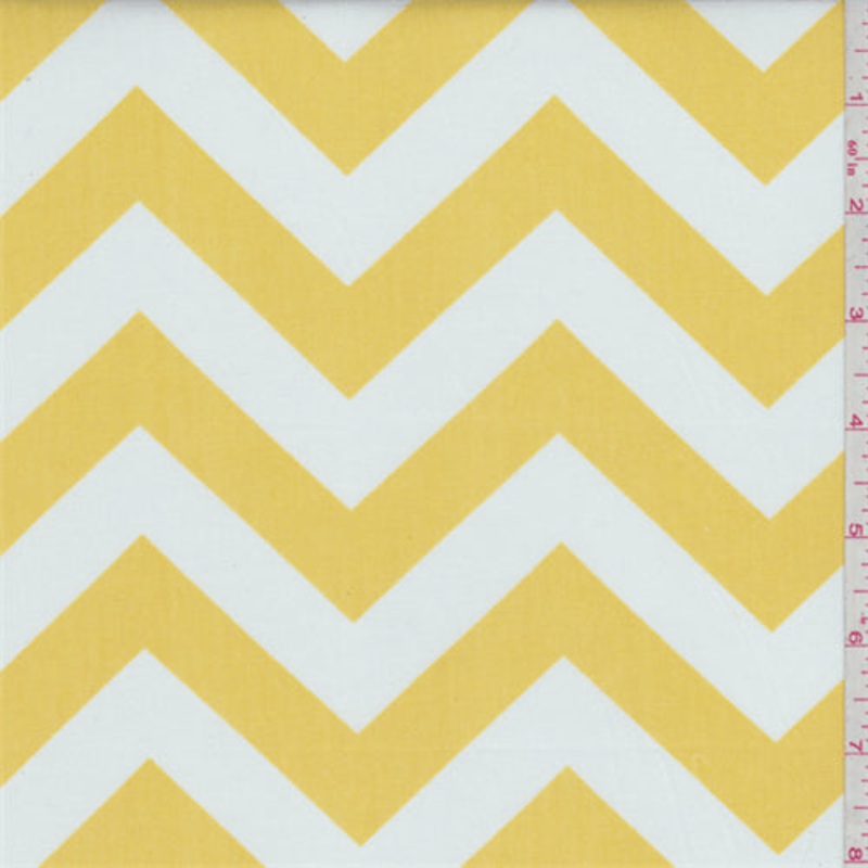 Zig Zag Sun Yellow Poplin Fabric