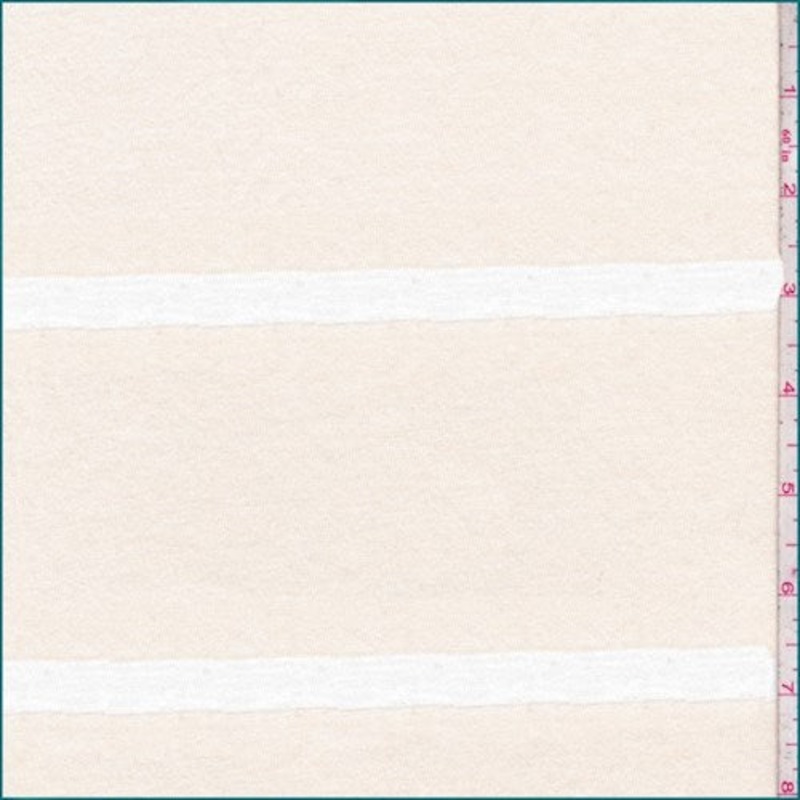 1 YD PC-Cream/White Burnout Stripe Rayon Jersey Knit Fabric