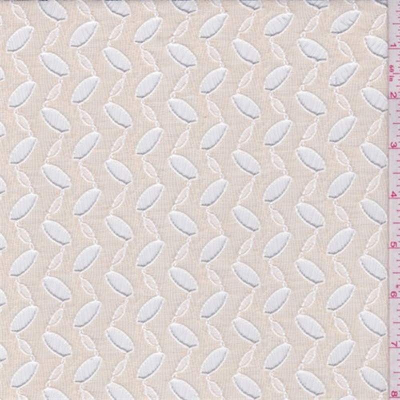 1 YD PC-Golden Beige Zig Zag Stripe Lace Fabric