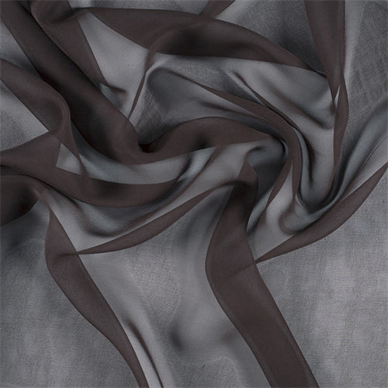 1 YD PC-Runway Silks Dark Brown Silk Chiffon Fabric – Reorderable