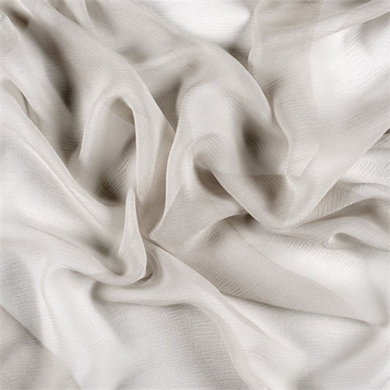 1 YD PC-Runway Silks Light Gray Crinkled Silk Chiffon Fabric – Reorderable