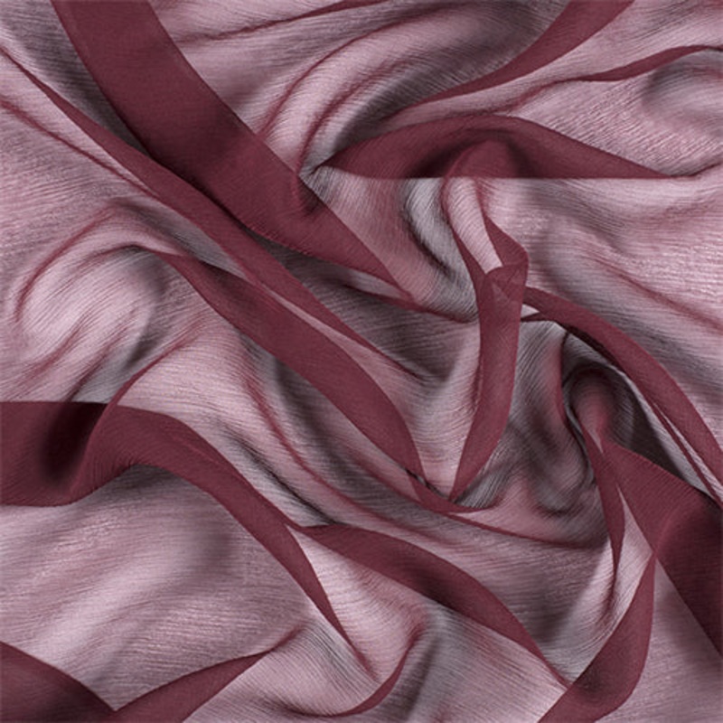1 YD PC-Runway Silks Wine Crinkled Silk Chiffon Fabric – Reorderable