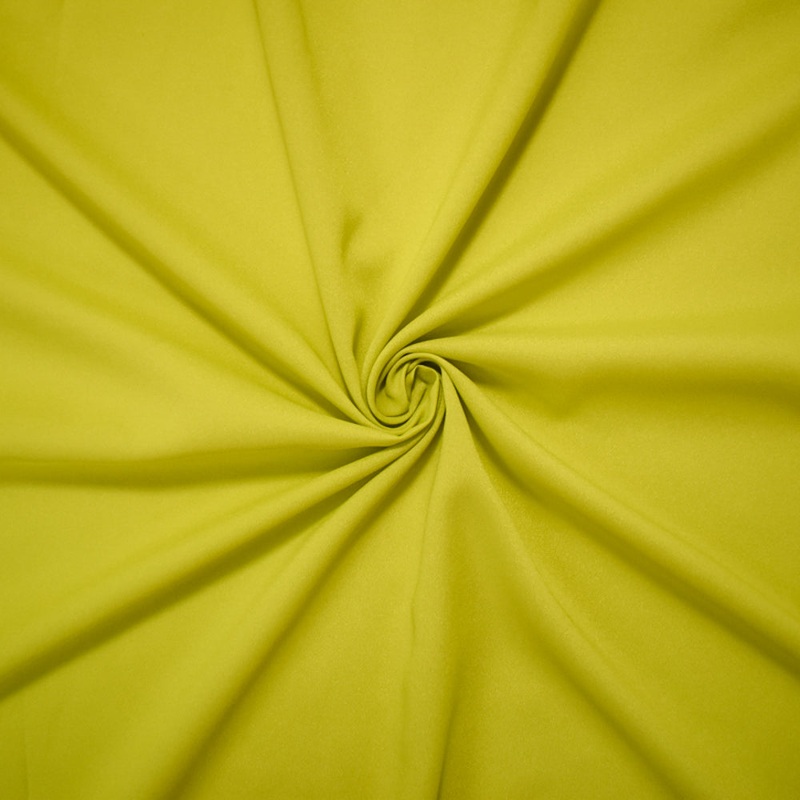 Apple Green Poly Crepe Momie Georgette Solid Woven Fabric