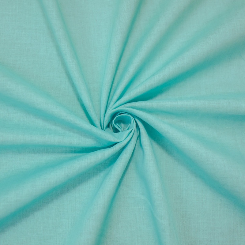 Aqua Teal Cotton Solid Voile Woven Fabric