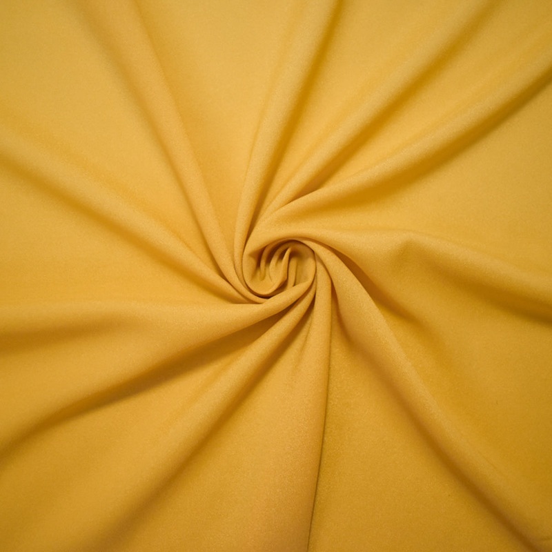 Yellow Poly Momie Crepe Georgette Woven Fabric
