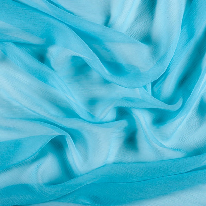 Runway Silks Aqua Crinkled Silk Chiffon Fabric – Reorderable