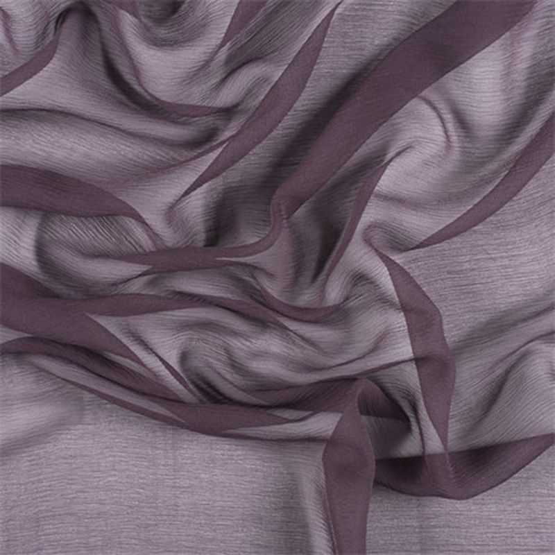 Runway Silks Aubergine Crinkled Silk Chiffon Fabric – Reorderable