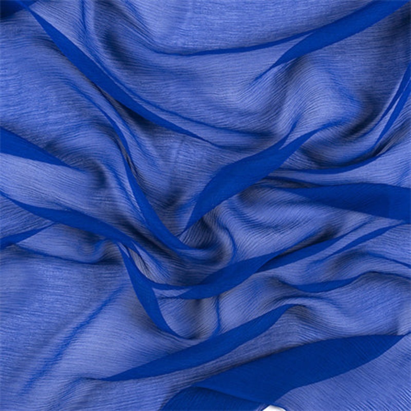 Runway Silks Blue Crinkled Silk Chiffon Fabric – Reorderable