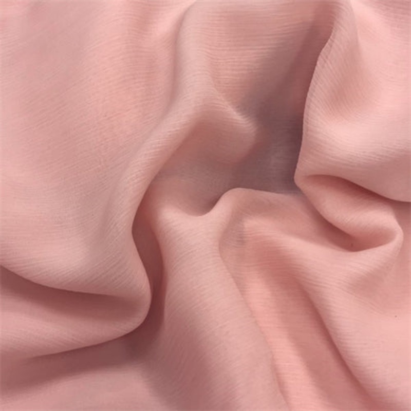 Runway Silks Blush Pink Crinkled Silk Chiffon Fabric – Reorderable