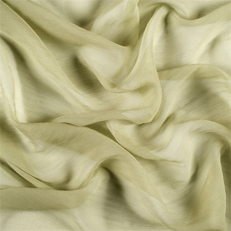 Runway Silks Celery Green Crinkled Silk Chiffon Fabric – Reorderable