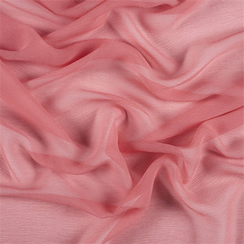Runway Silks Coral Orange Crinkled Silk Chiffon Fabric – Reorderable