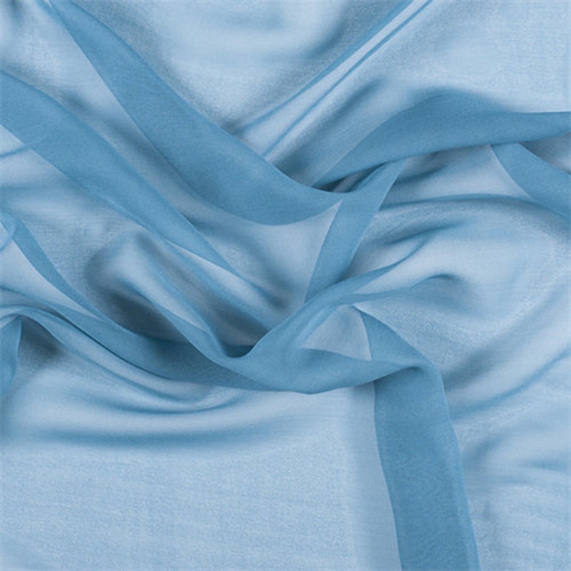 Runway Silks Pale Blue Wide Silk Chiffon Fabric – Reorderable