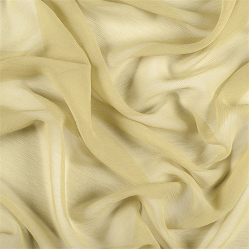 Runway Silks Pale Green Crinkled Silk Chiffon Fabric – Reorderable