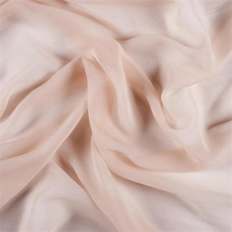 Runway Silks Pale Peach Crinkled Silk Chiffon Fabric – Reorderable
