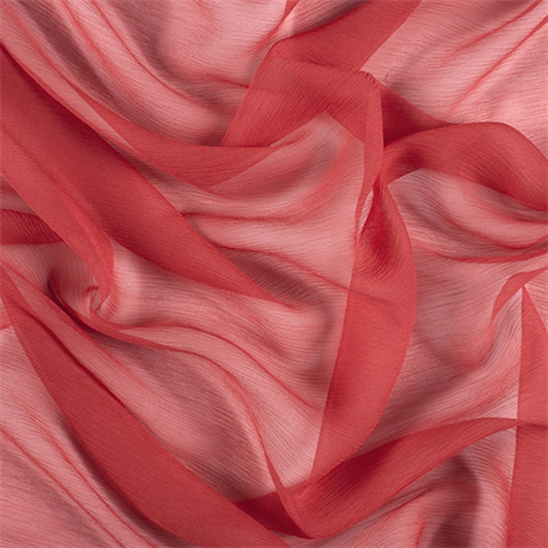 Runway Silks Red Crinkled Silk Chiffon Fabric – Reorderable