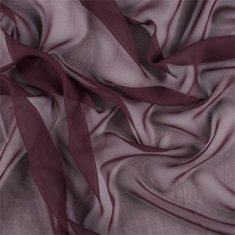 Runway Silks Wine Silk Chiffon Fabric – Reorderable
