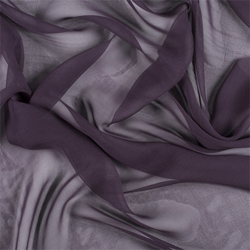 Runway Silks Aubergine Wide Silk Chiffon Fabric – Reorderable