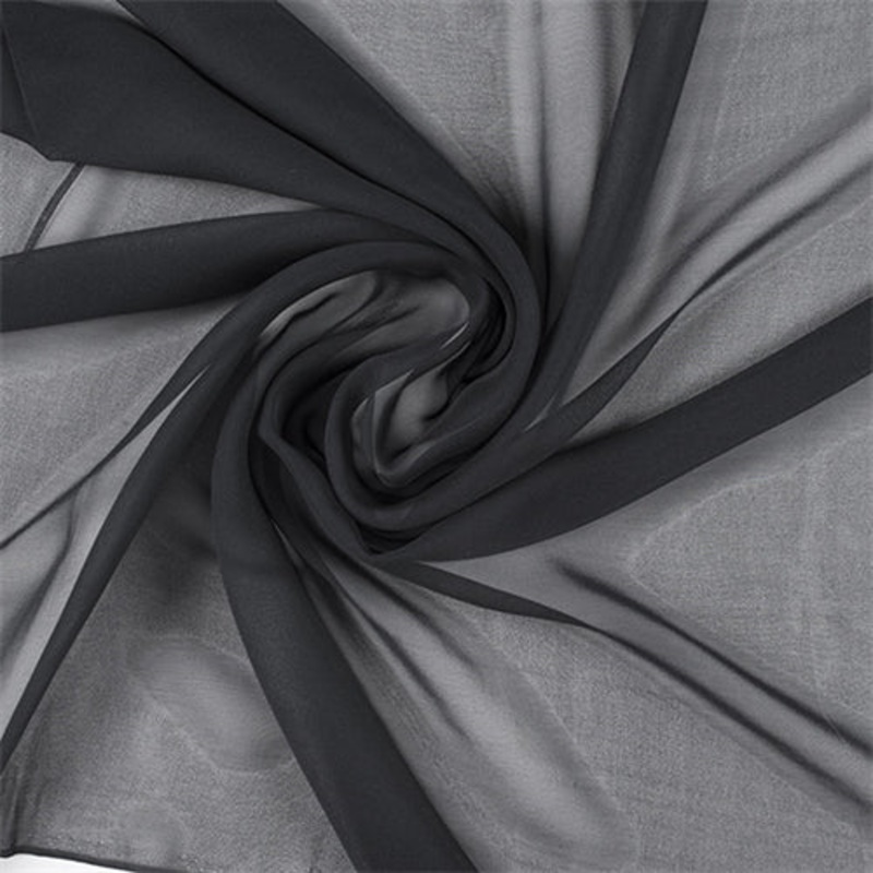 Runway Silks Black Silk Chiffon Fabric – Reorderable