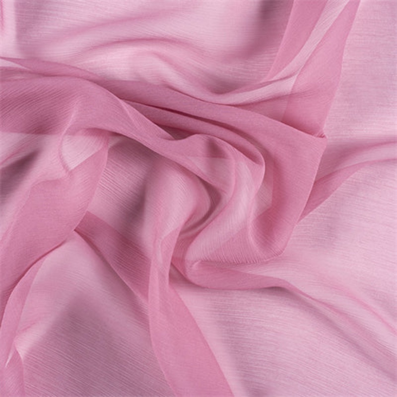 Runway Silks Carnation Pink Crinkled Silk Chiffon Fabric – Reorderable