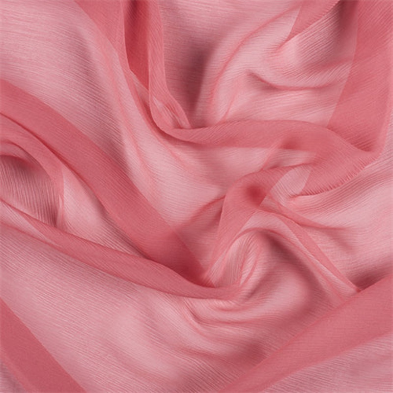 Runway Silks Coral Crinkled Silk Chiffon Fabric – Reorderable
