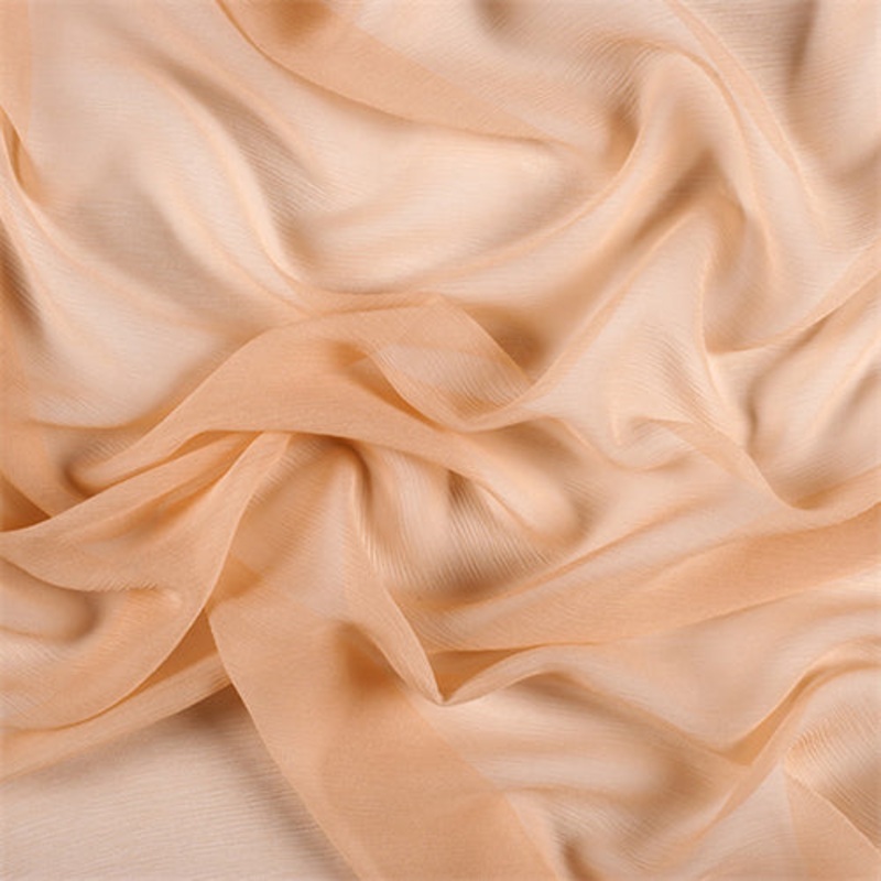 Runway Silks Peach Crinkled Silk Chiffon Fabric – Reorderable