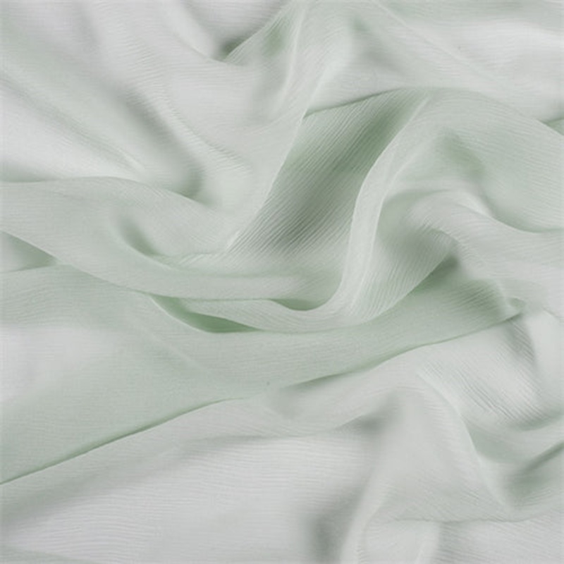 Runway Silks Sage Green Crinkled Silk Chiffon Fabric – Reorderable