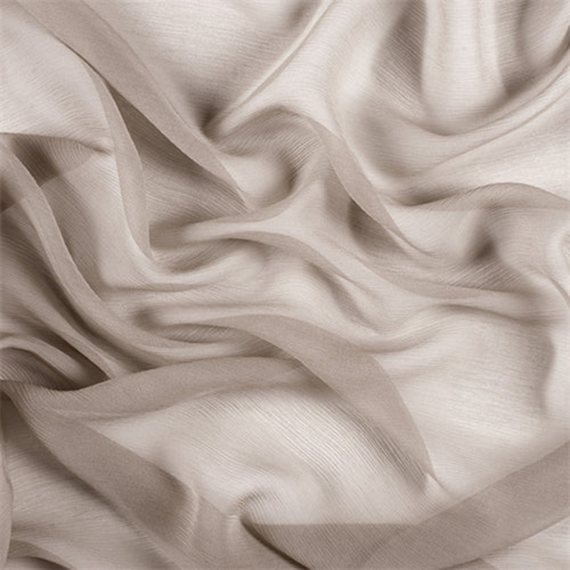 Runway Silks Taupe Crinkled Silk Chiffon Fabric – Reorderable