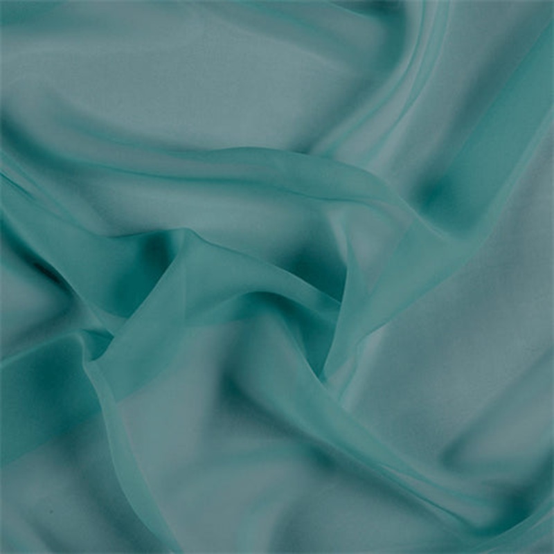 Runway Silks Teal Wide Silk Chiffon Fabric – Reorderable