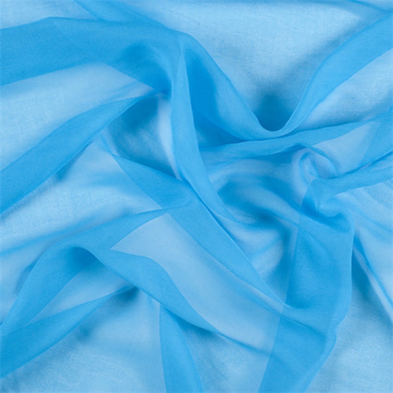 Runway Silks Turquoise Wide Silk Chiffon Fabric – Reorderable