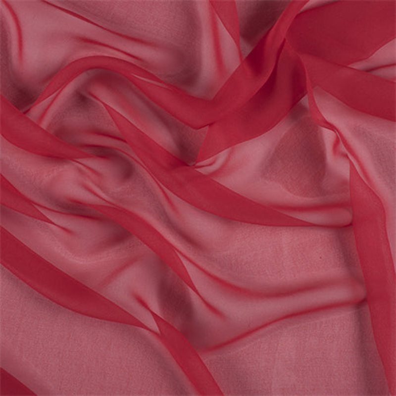 Runway Silks Bright Red Silk Chiffon Fabric – Reorderable
