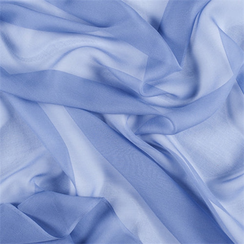 Runway Silks Copenhagen Blue Crinkled Silk Chiffon Fabric – Reorderable